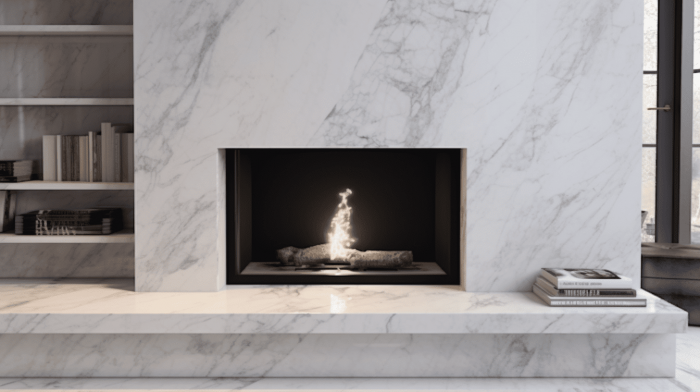 Камин из мрамора Bianco Carrara C (Бьянко Каррара С)