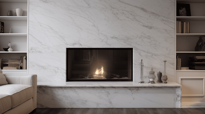 Камин из мрамора Bianco Carrara C (Бьянко Каррара С)