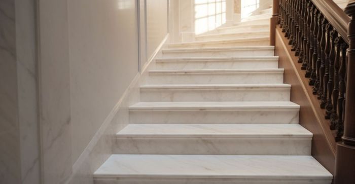 Лестница из оникса Bianco